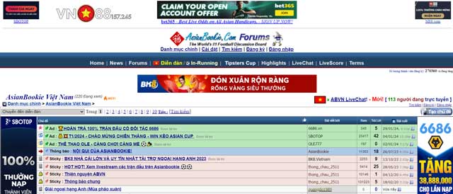 Tổng Hợp 6 Diễn Đàn Cá Độ Bóng Đá Xanh Chín Uy Tín Nhất Việt Nam 10 Cùng VN88 157 245 tìm hiểu về diễn đàn Asianbookie.