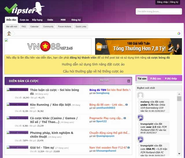 Tổng Hợp 6 Diễn Đàn Cá Độ Bóng Đá Xanh Chín Uy Tín Nhất Việt Nam 9 Khám phá diễn đàn cá độ Vtipster tại VN88 157 245.