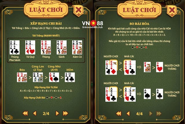 Bài Bửu VN88 - Chia Sẻ Cách Chơi và Chiến Thuật Thắng Lớn 7 Thứ tự xếp hạng các Chi bài